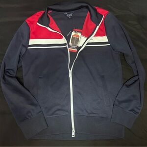 Ben Sherman Navy and Red Zip-Up Sweater